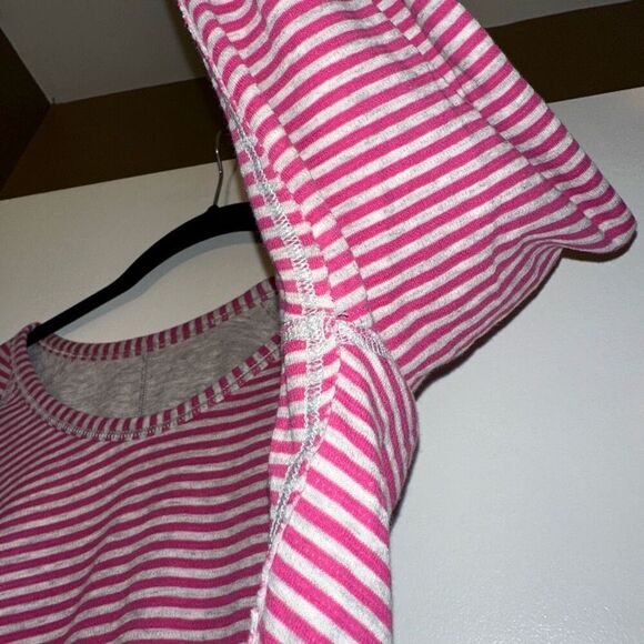 Lululemon Open Your Heart Reversible Long Sleeve Gray Pink Stripe GUC - Picture 6 of 12